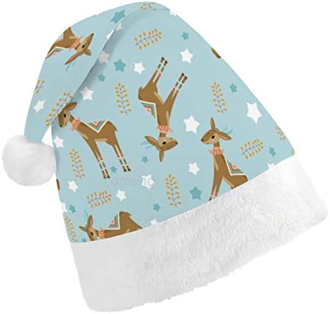 חג המולד סנטה כובע, חמוד צבי חג המולד חג כובע למבוגרים, יוניסקס נוחות חג המולד כובעי לשנה חדשה חגיגי