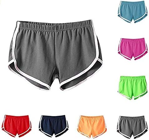 מכנסי ספורט בקיץ לנשים מפעילים אימון לחדר כושר המותניים מכנסיים קצרים רזים עם פס