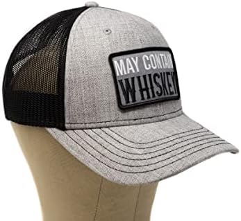 כובע נהג משאית עשוי להכיל ויסקי עבור גברים מתכוונן מידה אחת מתאים ביותר רשת כובע אפור, שחור