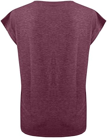 חולצת טי עליונה רגילה לנשים סתיו קיץ ללא שרוולים 2023 צווארון עמוק כותנה רופפת בכושר רגוע