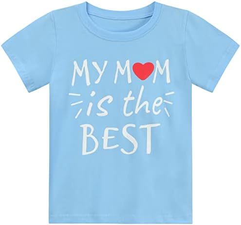 חולצת טריקו של יום אמא מאושרת מתנה אמא ​​לילדים בנים הכי טוב חולצת טי טריקו 2-7T