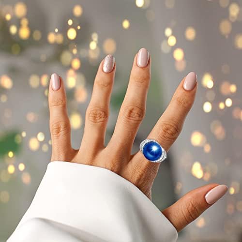 טבעות טבעות נשים תכשיטי אופנה כחול פרל זירקון טבעת נישואין אירופית ואמריקנית טבעות אירוסין סגנון פופולרי