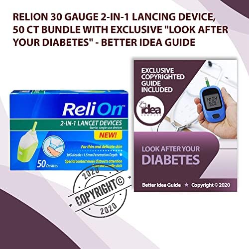 RELUN 30 מכשיר Lancing 2-in-1 Lancing, חבילה של 50 CT עם בלעדי תשמור על הסוכרת שלך-מדריך רעיון טוב יותר