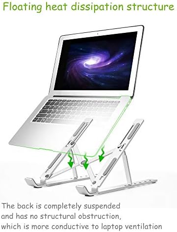 N/A מחשב נייד נייד 6 גבהים מתכווננים אלומיניום שולחן עבודה מתכוונן מתקפל מחזיק קירור מאוורר