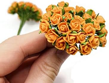 50 pc רוז מלאכותי נייר תות נייר פרחים פרח גרביים מלאכה חתונה חתונה Diy מיניאטורה מיניאטורה זעירה
