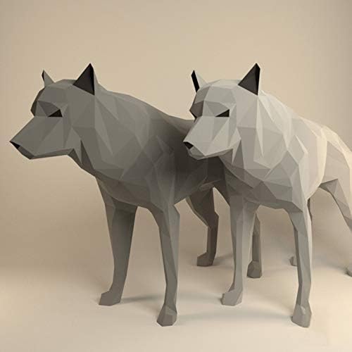 WLL-DP 3D WOLF Paper פיסול ביתי קישוט ביתי פאזל אוריגמי DIY DIY דגם נייר נייר נייר נייר מראש, לילדים מבוגרים