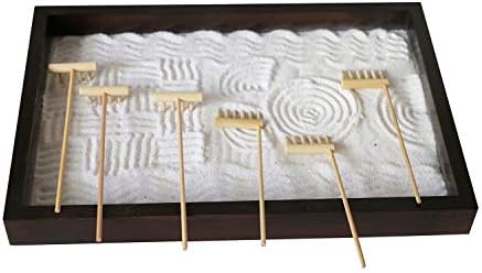 ערכות מגרפה של זן גן - שולחן יפני סלע סל כלים לגן כלי גן אביזרים מדיטציה שולחן עבודה זן דקור זן מתנות משרד הרפיה