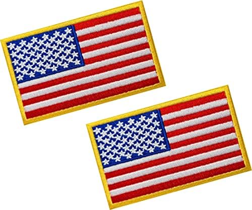 2 PCS פרימיום וו ולולאה ארהב ארהב אמריקאית דגל טלאים טקטיים עם וו ולולאה לתרמילים כובעי כובעי כובעים