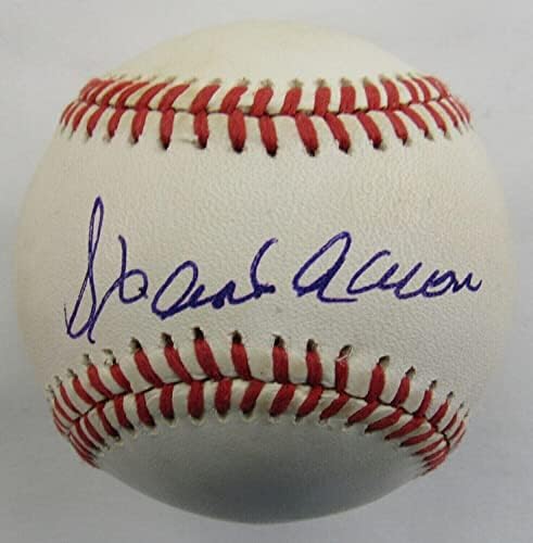 האנק אהרון חתם על חתימה אוטומטית רולינגס בייסבול PSA/DNA AK69707 - כדורי בייסבול עם חתימה