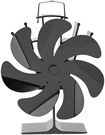 שיזם אח מאוורר שחור 7-חום מופעל תנור מאוורר אולטרה שקט במחזור חום מונע עץ תנור מאוורר לבית פונקציונלי