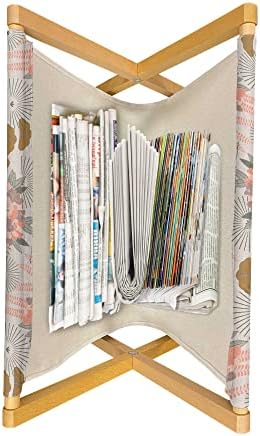 מגזין וינטג 'פרחוני של אמבסון ומחזיק ספרים, דפוס פרחי אסטר יפני תחושות בוטניות יפניות, מארגן