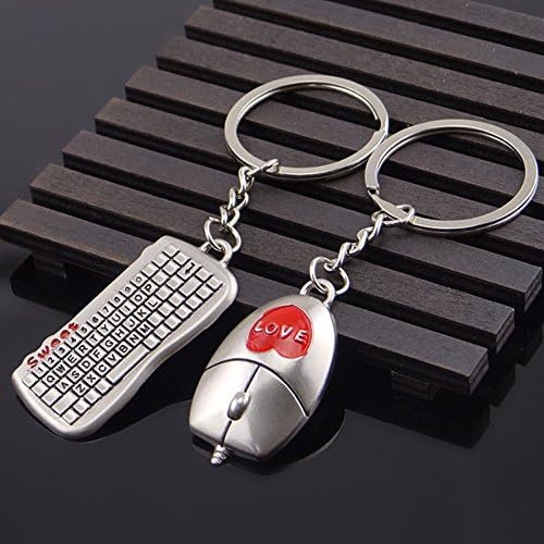 1 מחשב עכבר ומקלדת דגם מחזיק מפתחות חיצוני מפתח טבעת תליון מחזיק מפתחות מתנה-חמיי עכבר מקלדת מחזיק מפתחות