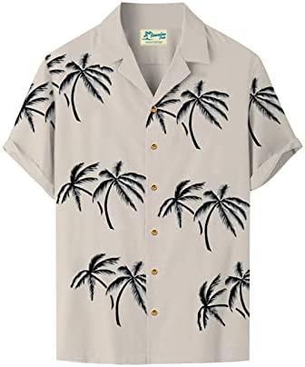 חולצות באולינג וינטג 'בגברים חולצות שרוול קצר הוואי כפתור קיץ כפתור מטה חולצה מזדמנת תלת מימד חוף מודפס לחוף