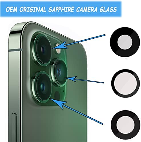 3 יחידות חזרה מצלמה עדשת זכוכית החלפה לאייפון 13 פרו 6.1 אינץ / 13 פרו מקס 6.7 אינץ, מקורי אחורי
