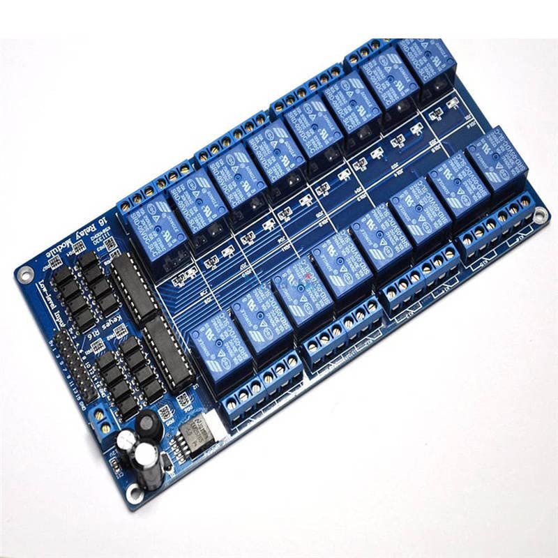 מודול מגן ממסר בגודל 16 וולט 5-ערוצים עם אספקת חשמל של OptoCoupler LM2576 עבור Arduino