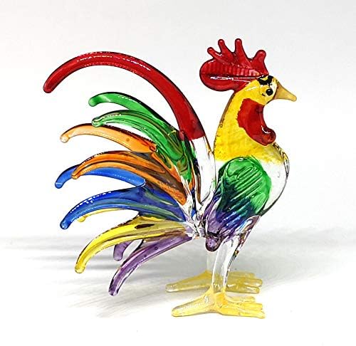 זואוקראפט זכוכית תרנגולת תרנגולת תרנגולת עוף כפרי קישוט מטבח סגנון מיניאטורי יד מפוצצת דמות אספנית
