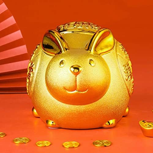 פסלון ארנב קרמיקה של אברוף 2023 פסל ארנב גלגל המזלות הסיני פיג 'פיגי בנק חוסך סיר קופסת אחסון מזומן.