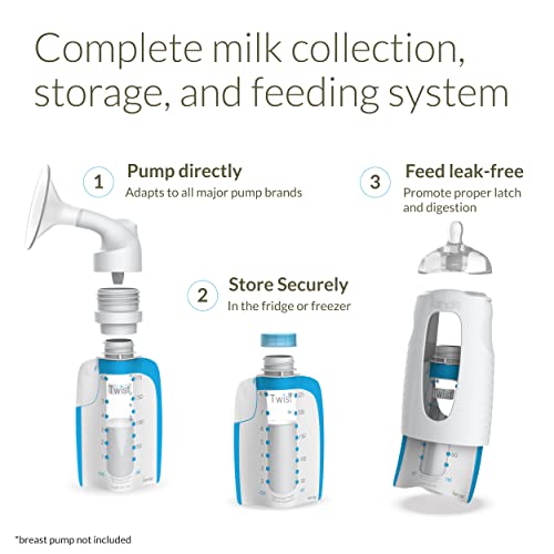 קינדה טוויסט אוניברסלי ישיר-משאבת האכלת מערכת וחם מתנת סט עבור חלב אם אוסף, הקפאה, חימום והאכלה, משלוח