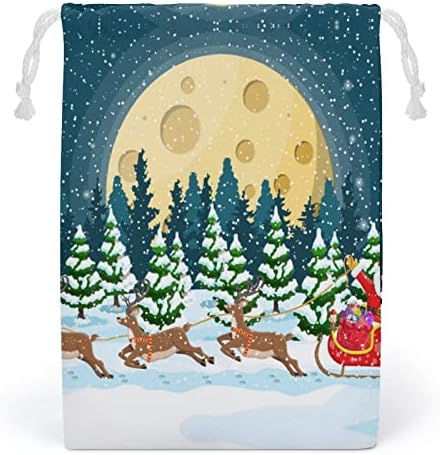 חג המולד של עוגיות סנטה קופסת ירח בד אחסון שימוש חוזר לתיק שקית שקית שקית שקית שקית מכולת לטיול ביתי