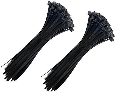 עניבה שחורה של פולרהוק עוטפת כבל כבד כבלים קשרים קשרי חוט פלסטיק נעילה עצמית (100 יחידות
