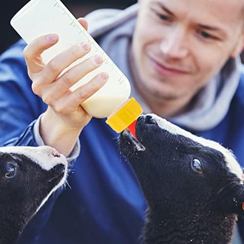 אנגולי 10 סטים כבש האכלת בקבוק עגל חלב מזין בקבוק חוות בעלי החיים סיעוד בקבוק עם פטמות עיזים חלב בקבוק מזין
