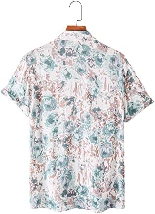 חולצות קיץ לגברים בהוואי הדפס גרפי טרופי חולצה שרוול קצר כפתור מזדמן בחוף חולצת קיץ חולצות