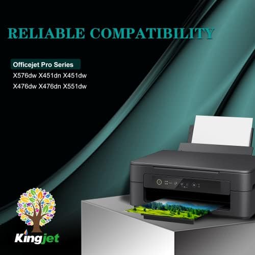 KingJet 970XL 971XL מחסניות דיו להחלפת HP ל- HP 970 971 970XL 971XL עבודה עם OfficeJet Pro X576DW X451DN