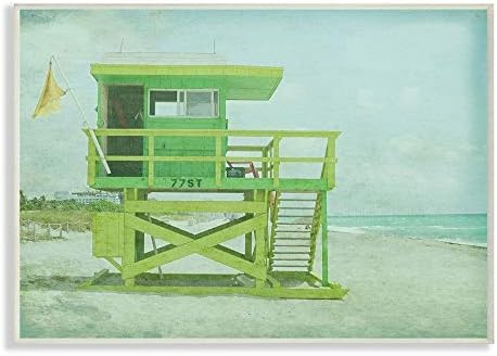 סטופל תעשיות בציר ירוק מציל לעמוד סנדי חוף צילום קיר אמנות, 13 איקס 19, רב צבע