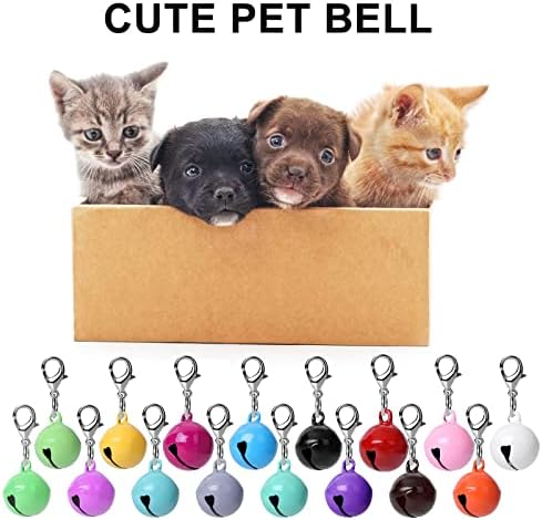 מוליין 16 יחידות פעמוני צווארון כלב חתול, פעמון ג ' ינגל לצווארון חתול, קסמי צווארון כלב, פעמונים קטנים צבעוניים