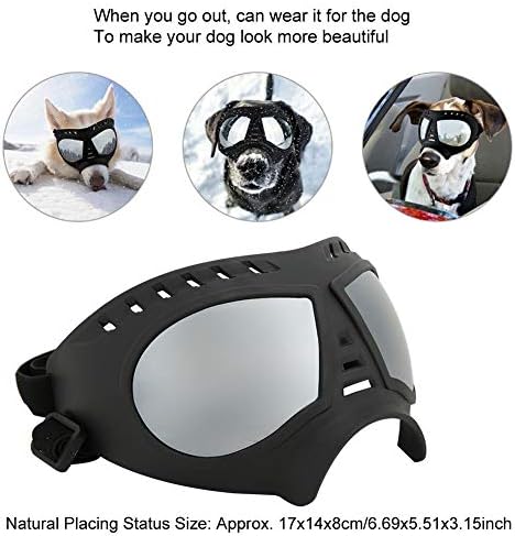 משקפי כלבים של Topincn Gogles הגנת עיניים מסגרת רכה כלב גור כלבי UV משקפי שמש אטומים למים עם רצועה