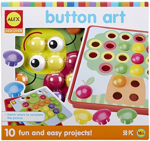 ALEX לגלות פעילות אמנות כפתור הגדר לילדים פעילות אמנות ומלאכה, 56 חלקים