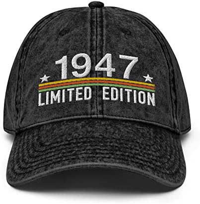 יום הולדת 75 יום הולדת 75 מתנת כובע אבא רקום - נולד בשנת 1947 כותנה כובע כובע