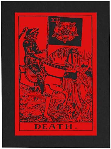 מוות טארוט כרטיס בד הדפס או תיקון אחורי - מזכרת מורי זכור גולגולת מוות נסתרת שלד גותי ימי הביניים
