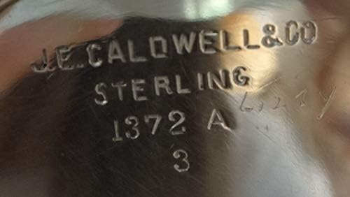 J. E. Caldwell קערת סוכר כסף סטרלינג עם דפוס מקושט