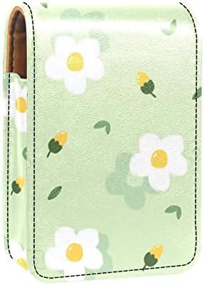 חמוד נייד איפור תיק קוסמטי פאוץ, שפתון מחזיק איפור ארגונית, קריקטורה אביב ירוק לבן פרח יפה