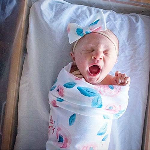 תינוק שזה עתה נולד מקבל סרגל ראש שמיכה סט כותנה כותנה שמיכת פרח הדפסת תינוק סליפוי סרוט גלישת חוטף