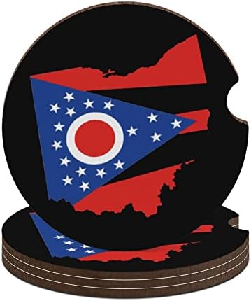 דגל של מדינת אוהיו דגל עגול רכב תחתיות חמוד כוס מחזיקי 2.56 סנטימטרים עבור לשתות סופג