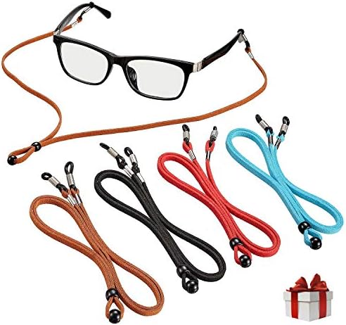 4 יחידות משקפי עיניים משקפי מיתר רצועות רצועות רצועות - חוט שומר משקפיים מתכוונן - רצועת משקפי שמש -