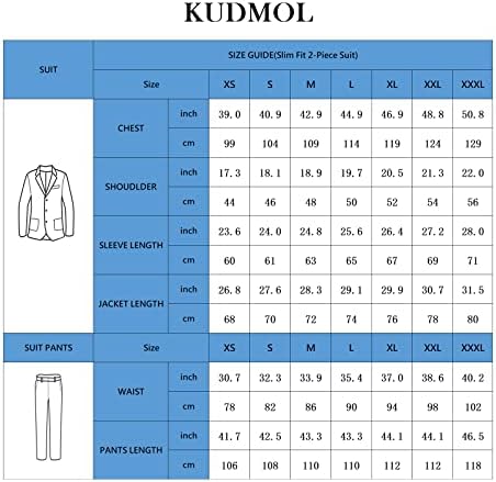 Kudmol Mens 2 חלקים חליפה רזה מתאימים נצנצים מבריקים כפתור אחד טוקסידו טוקסידו טוקסידו סטים