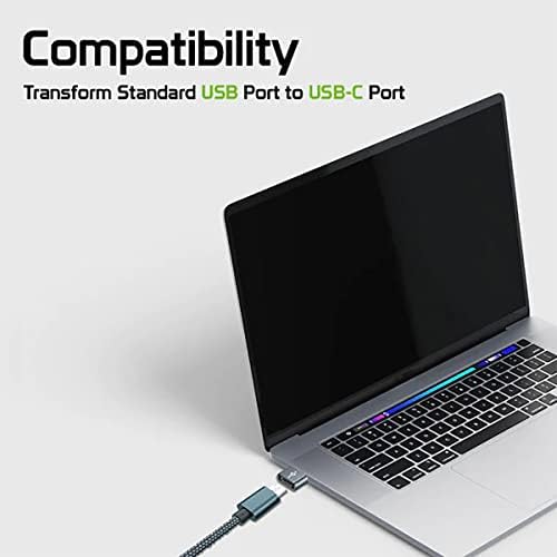USB-C נקבה ל- USB מתאם מהיר זכר התואם ל- Dell XPS 15Z למטען, סנכרון, מכשירי OTG כמו מקלדת, עכבר, מיקוד,