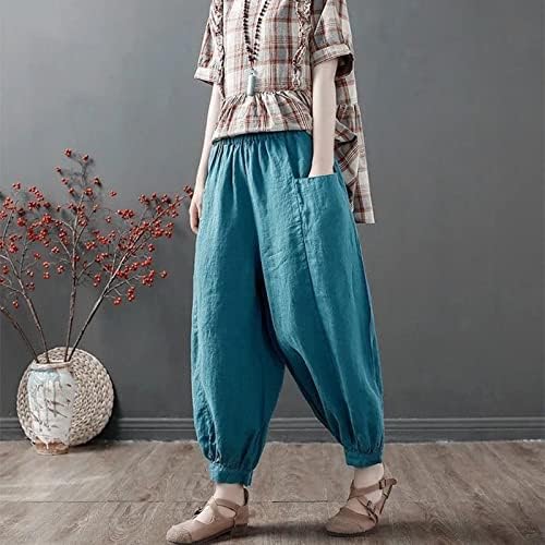 מכנסיים מזדמנים של Miashui Plus Size לנשים מכנסיים נושמים מכנסיים נושמים מכנסי טרנינג רופפים לנשים