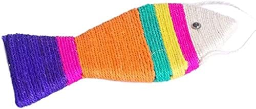 מקו חתול שריטה כרית יצירתי דגים בצורת טופר גרדן צעצוע סיסל מגרד מחצלת עם תליית חבל עבור קיר רצפת ספה טרקלין