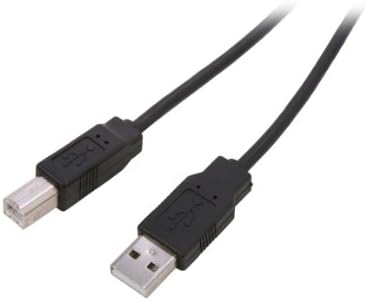 קייבלס 10 רגל USB 2.0 A/זכר ל- B/כבל זכר בצבע שחור USB-AB-BK-10