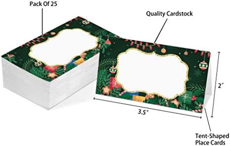 שולחן מקום כרטיס, חג המולד נושאים אוהל סגנון כרטיסים, חבילה של 25 חצי פי קבלת מקום כרטיס, מושלם עבור מסיבת