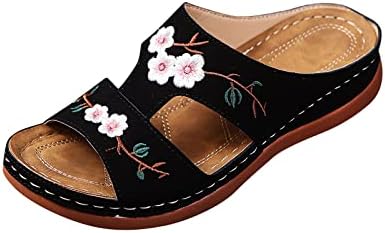 שיג ' יאן פלטפורמת סנדלי קיץ גבירותיי אופנה טריז העקב רקמת פרח סנדלי נעלי נשים