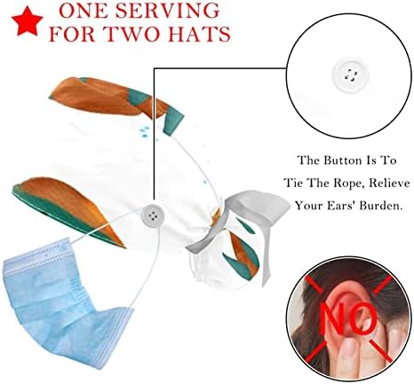כובעים רפואיים של Lorvies לנשים עם כפתורים שיער ארוך, כובע עבודה מתכוונן 2 חלקים, שני דגים