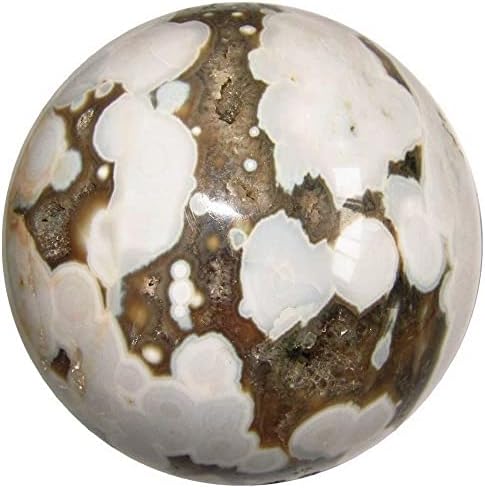 גבישי סאטן אוקיינוס ​​ג'ספר כדור רגיעה לבנה כדור גביש 3.25-3.5 אינץ '
