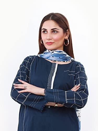 עדנרוב נשים פקיסטני הודי קמיז דופטה תפור אתני חליפה-מוכן ללבוש קורטי ודופטה-2 יח' - ד