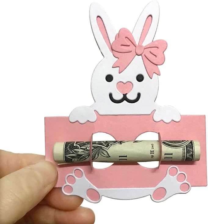 ארנב מחזיק כספי פסחא מתכת מתכת חיתוכות, ארנב פסחא חמוד ארנב קשת חיתוך מתים שבלונות חותכות