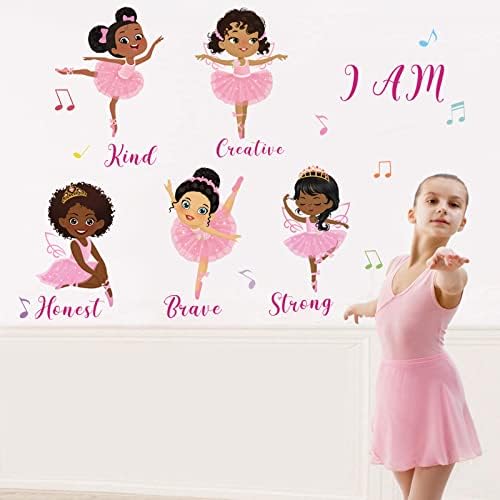 דקלמיל שחור ילדה בלרינה קיר מדבקות בלט רוקד ילדה קיר מדבקות תינוק משתלת בנות חדר שינה סלון קיר תפאורה